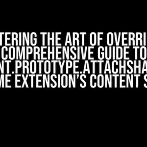 Mastering the Art of Override: A Comprehensive Guide to Element.prototype.attachShadow in Chrome Extension’s Content Script