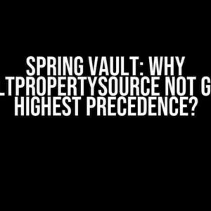 Spring Vault: Why @VaultPropertySource not getting highest precedence?